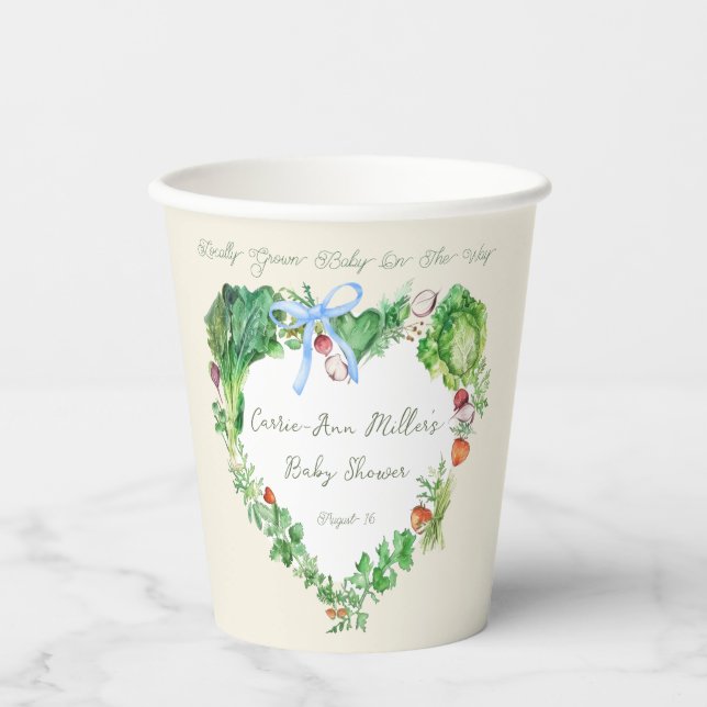 Locally Grown Baby Shower Book Request Paper Cups (Front)