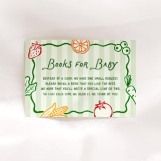 Locally Grown Baby Shower Books for Baby Enclosure Card