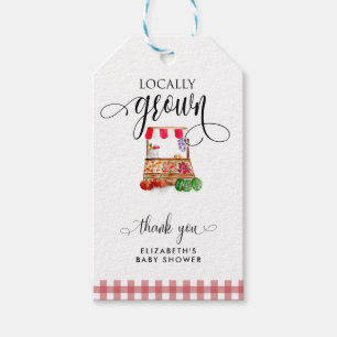 Locally Grown Baby Shower Carrots Thank you Gift Tags