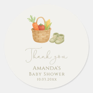 Locally Grown Baby Shower Classic Round Sticker
