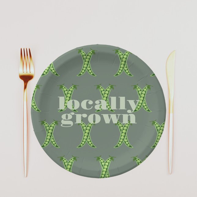 Locally Grown Baby Shower | Colorblock SAGE Paper Plate (Creator Uploaded)