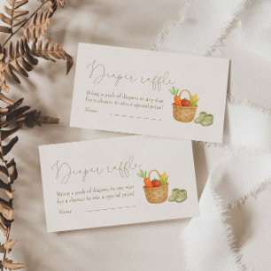 Locally Grown Baby Shower Diaper Raffle Enclosure Card