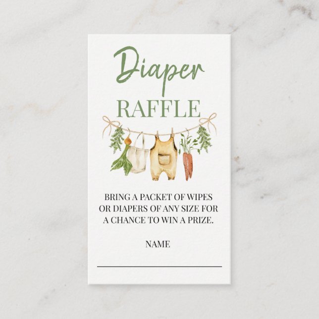 Locally Grown Baby Shower Diaper Raffle Insert (Front)
