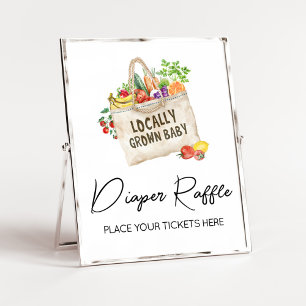 Locally Grown Baby Shower Diaper Raffle Sign