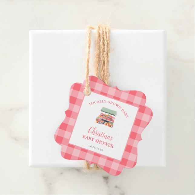 Locally Grown Baby Shower Favour Tags (In Situ)