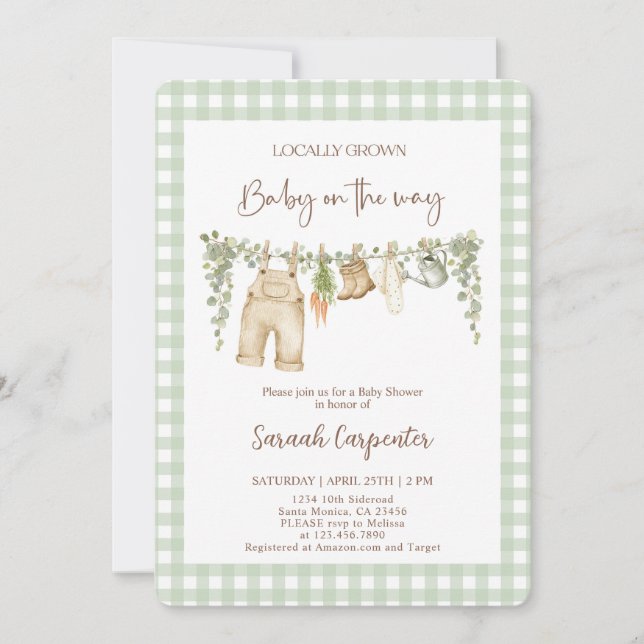 Locally Grown Baby Shower  Invitation (Front)