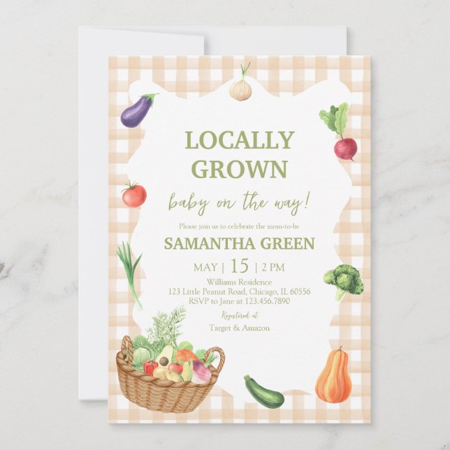 Locally Grown Baby Shower Invitation (Front)