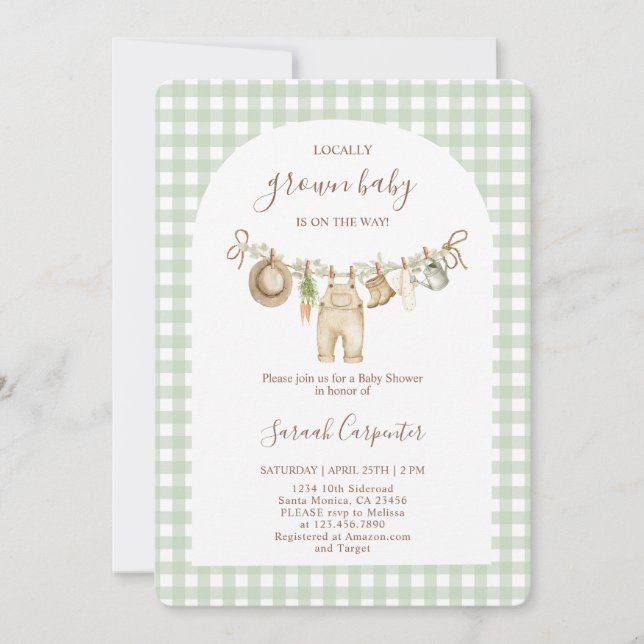 Locally Grown Baby Shower  Invitation (Front)