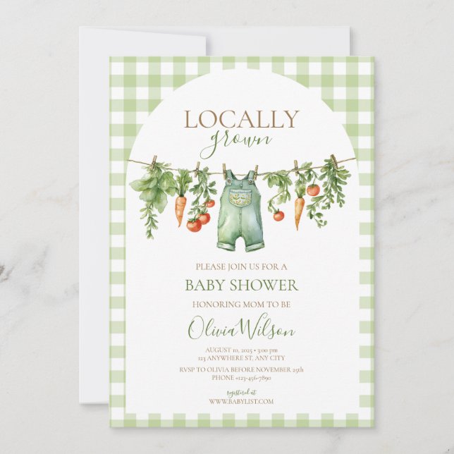 Locally Grown Baby Shower Invitation  (Front)