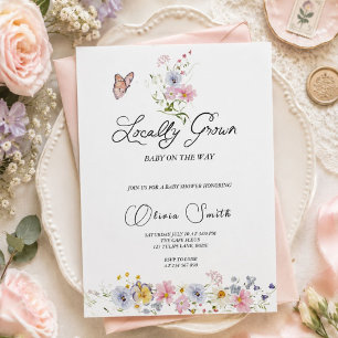 Locally Grown Baby Shower Invitation Spring Garden