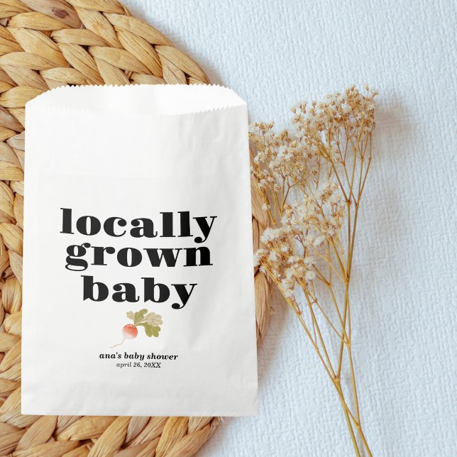 Locally Grown Baby Shower | Modern, Minimal & B+W Favour Bag (Creator Uploaded)