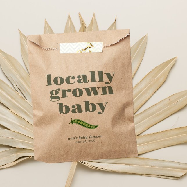 Locally Grown Baby Shower | Modern, Minimal & SAGE Favour Bag (Creator Uploaded)