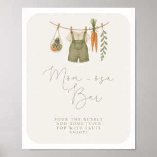 Locally Grown Baby Shower Mom-osa Bar Poster