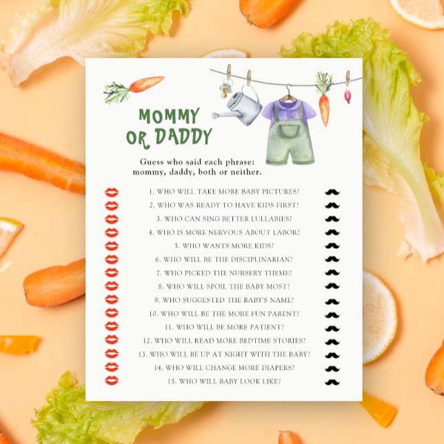 Locally grown baby shower - mommy or daddy game (Creator Uploaded)