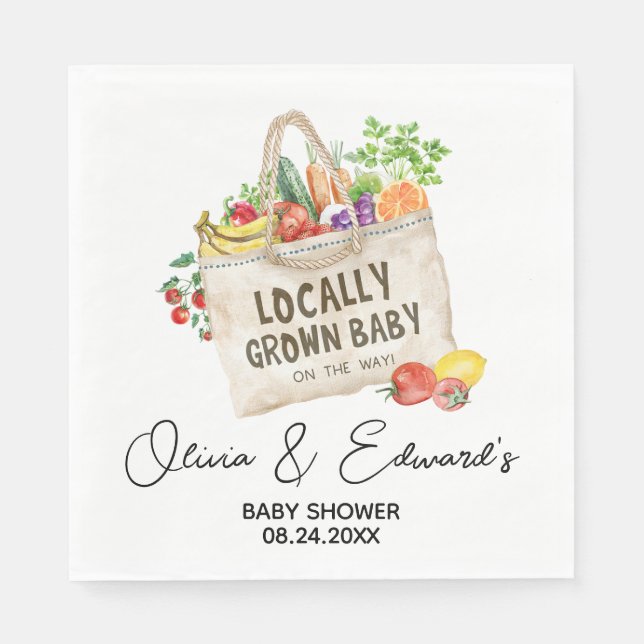 Locally Grown Baby Shower Napkin (Front)