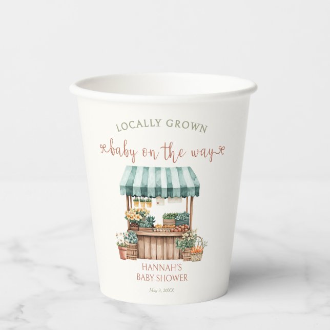 Locally Grown Baby Shower Paper Cups (Front)