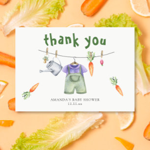 Locally grown baby shower thank you card