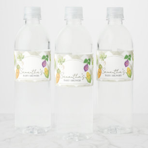 Locally Grown Baby Shower Water Bottle Label