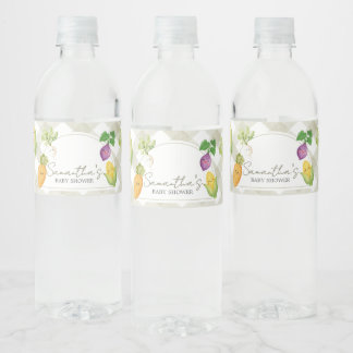 Locally Grown Baby Shower Water Bottle Label