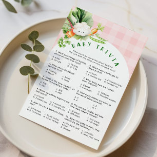Locally grown baby trivia pink baby shower game