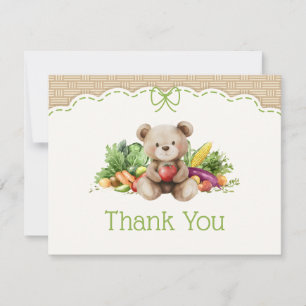 Locally Grown Bear Baby Shower Thank You Card