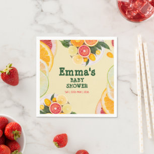 Locally Grown Citrus Orchard Garden Baby Shower Napkin