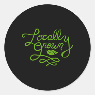 Locally Grown Earth Day Classic Round Sticker
