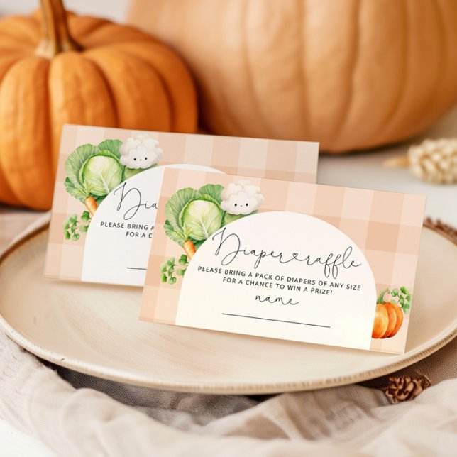 Locally grown fall pumpkin diaper raffle ticket enclosure card (Creator Uploaded)