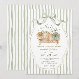 Locally Grown Fall Sage Green Baby Shower Invitation