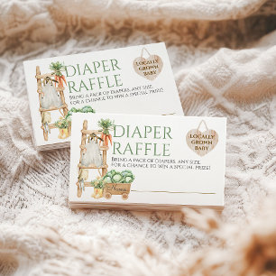 Locally Grown Farm Rustic Baby Shower Diaper Enclosure Card