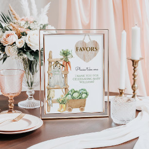 Locally Grown Farm Rustic Baby Shower Favours Poster