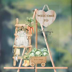 Locally Grown Farm Rustic Baby Shower Welcome Acrylic Sign