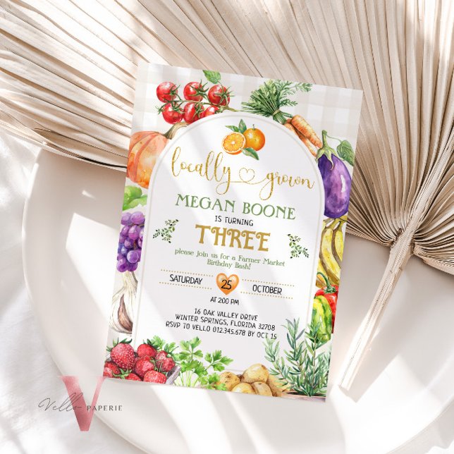 Locally Grown Farmer Market Birthday Invitation (Creator Uploaded)