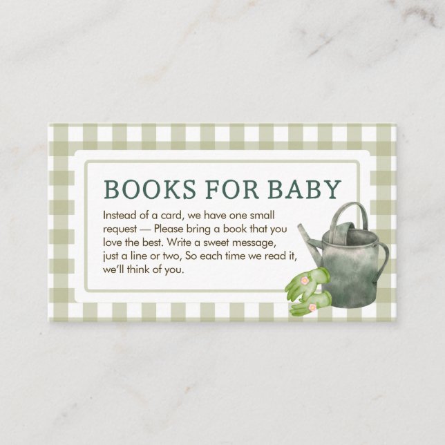 Locally Grown Farmers Baby Shower Books for Baby Enclosure Card (Front)