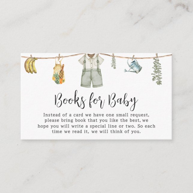 Locally Grown Farmers Baby Shower Books for Baby Enclosure Card (Front)