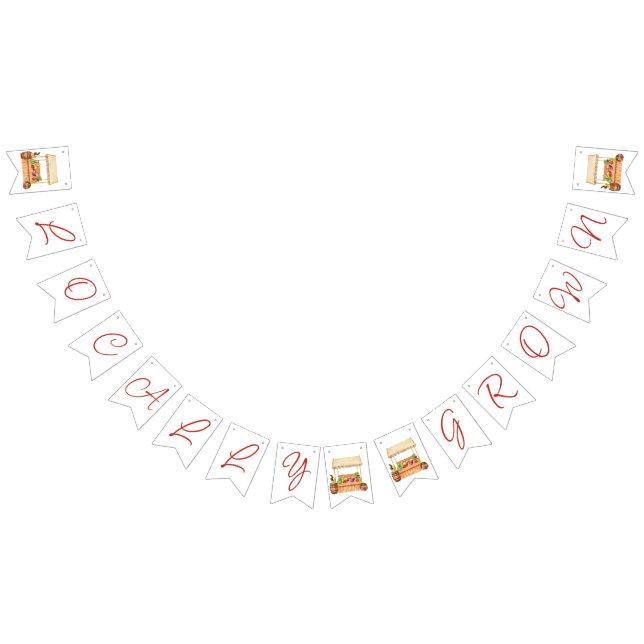 Locally Grown, Farmer's Market Baby Shower Bunting Flags (All)