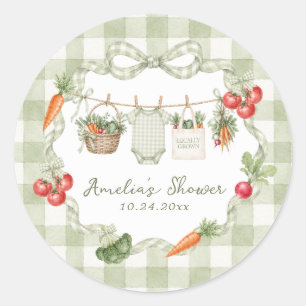 Locally Grown Farmer's Market Baby Shower Classic Round Sticker