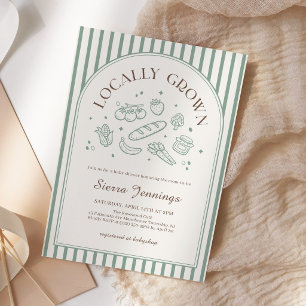 Locally Grown Farmers Market Baby Shower Invitation