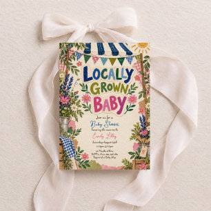 Locally Grown Farmers Market Baby Shower Invitation