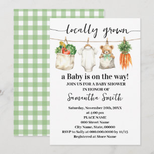 Locally Grown Farmers Market Baby Shower Invitation