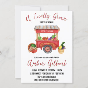 Locally Grown, Farmer's Market Baby Shower Invitation