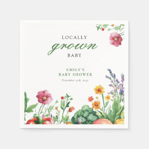 Locally Grown Farmers Market Baby Shower Napkin