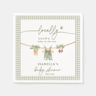 Locally Grown Farmers Market Baby Shower Napkin