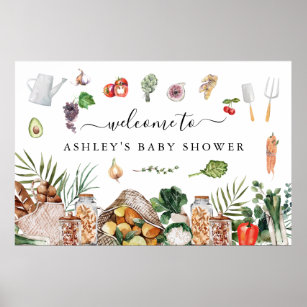 Locally Grown Farmer's Market   Baby Shower Poster