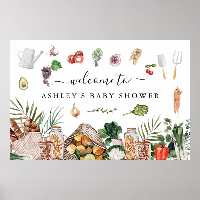 Locally Grown Farmer's Market | Baby Shower Poster (Front)