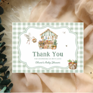 Locally Grown Farmers Market Baby Shower Thank You Card