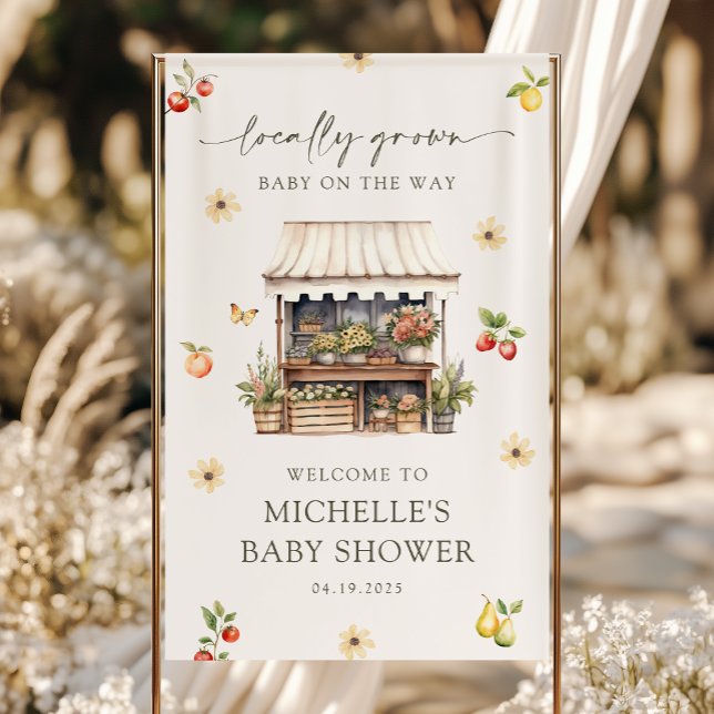 Locally Grown Farmers Market Baby Shower Welcome Banner (Creator Uploaded)