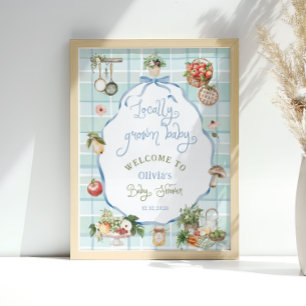 Locally Grown Farmers Market Baby Shower Welcome Poster