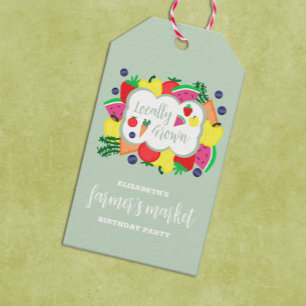 Locally Grown Farmer's Market Birthday Gift Tags