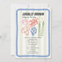Locally Grown Farmers Market Blue Boy Baby Shower